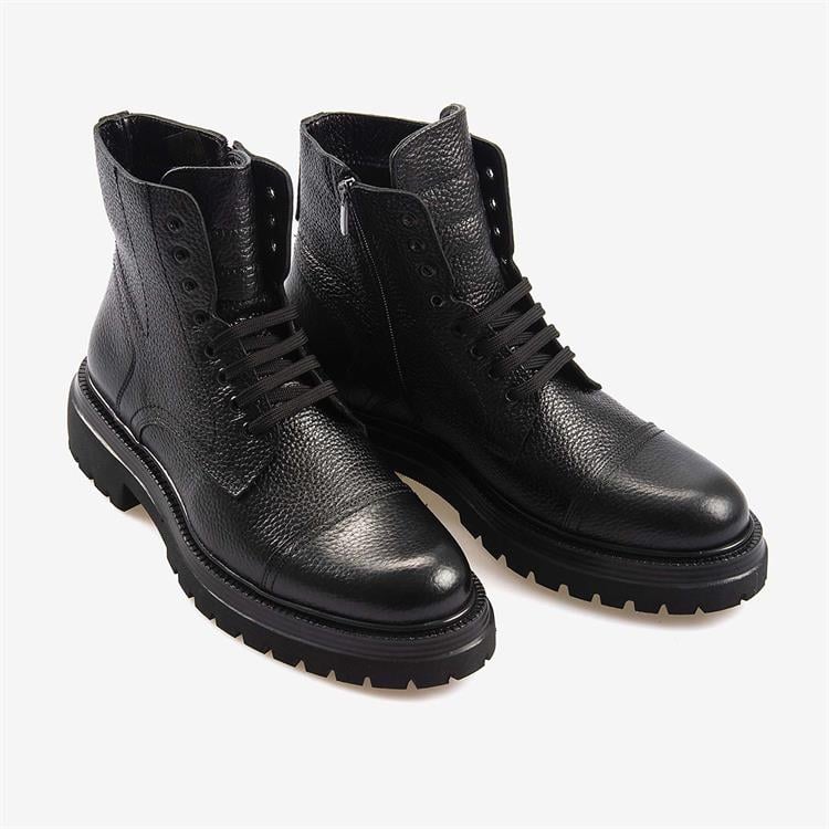 Kemal Tanca Hakiki Deri Erkek Siyah Bot A7360