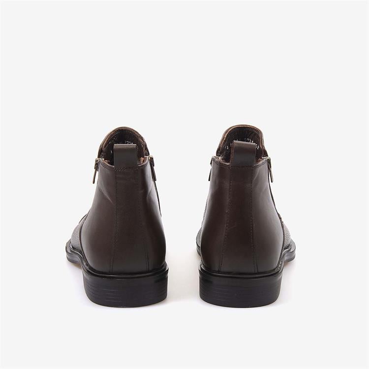 Kemal Tanca Hakiki Deri Fermuarlı Kahverengi Erkek Bot A14551