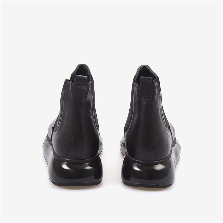 Kemal Tanca Hakiki Deri Havalı Taban Erkek Chelsea Siyah Bot B2