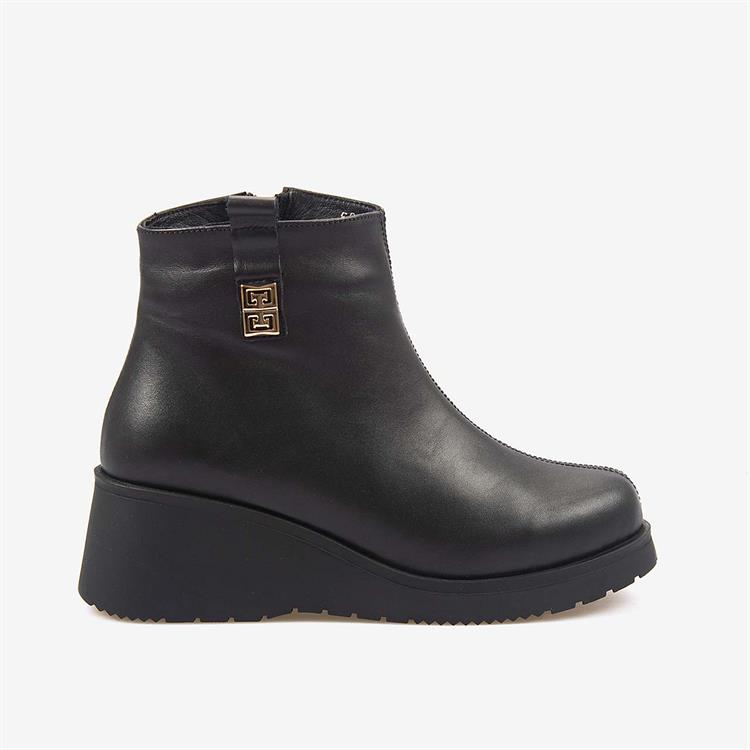 Kemal Tanca Hakiki Deri Kadın Dolgu Topuk Bot 601377