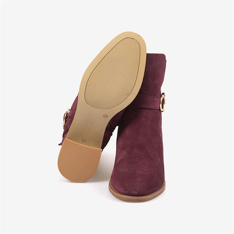 Kemal Tanca Hakiki Deri  Kadın Süet Topuklu Bot 26-103557K