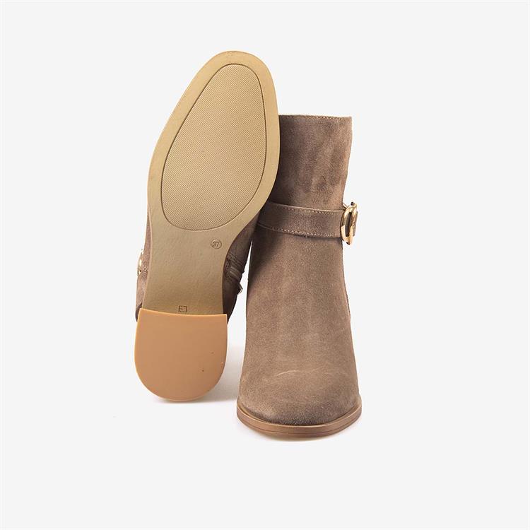 Kemal Tanca Hakiki Deri  Kadın Süet Topuklu Bot 26-103557K