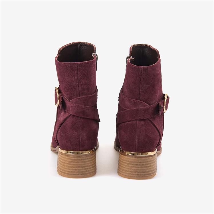 Kemal Tanca Hakiki Deri  Kadın Süet Topuklu Bot 26-103557K