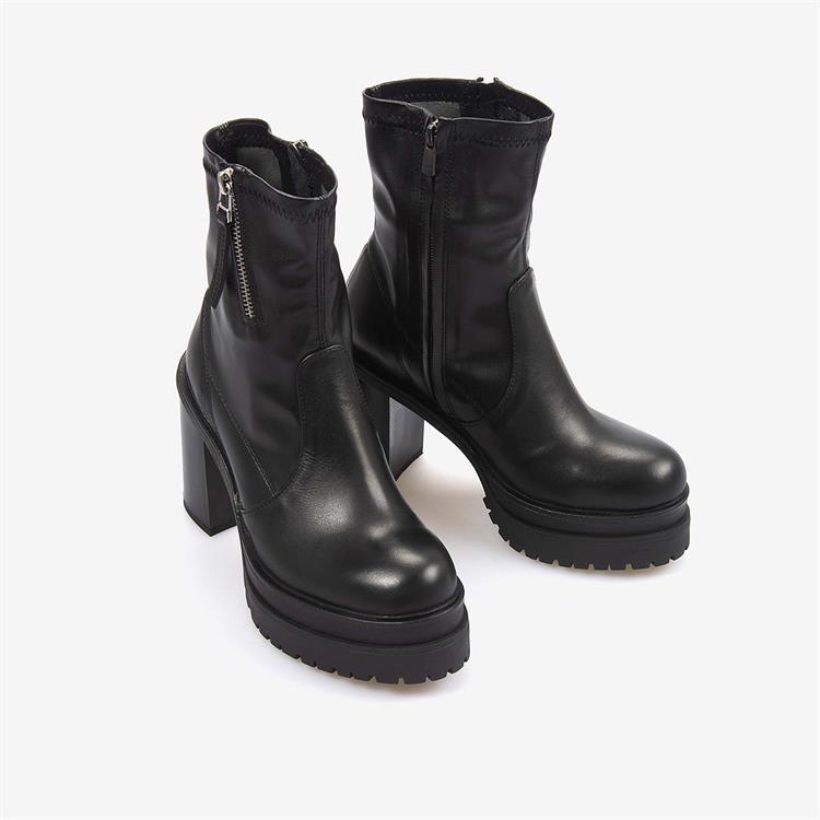 Kemal Tanca Hakiki Deri Kadın Topuklu Bot 7009