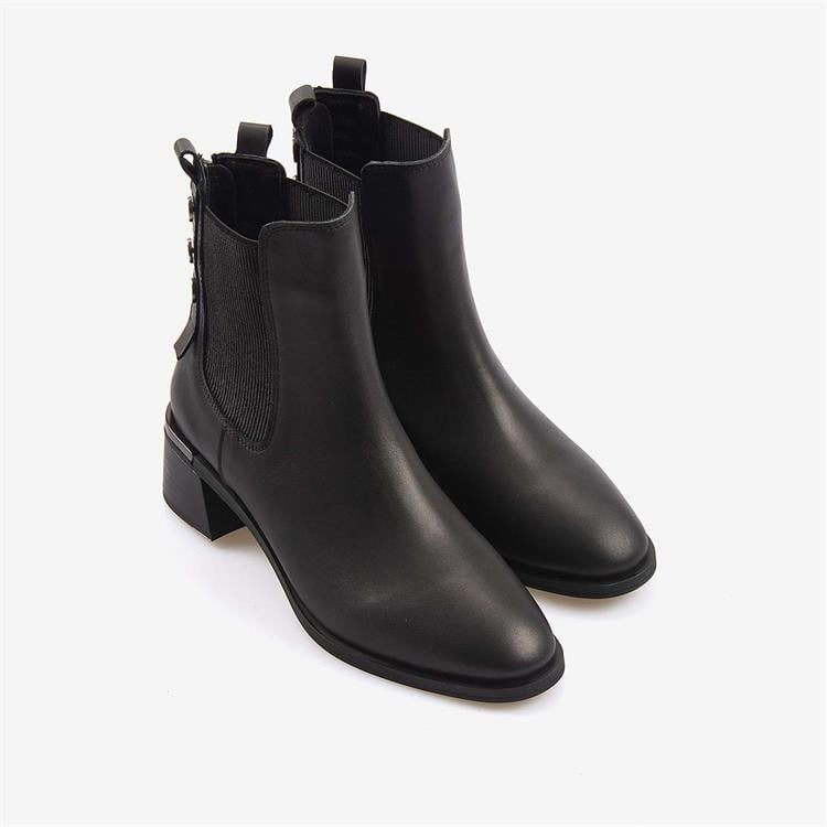 Kemal Tanca Hakiki Deri Kadın Topuklu Chelsea Bot 26-103552K