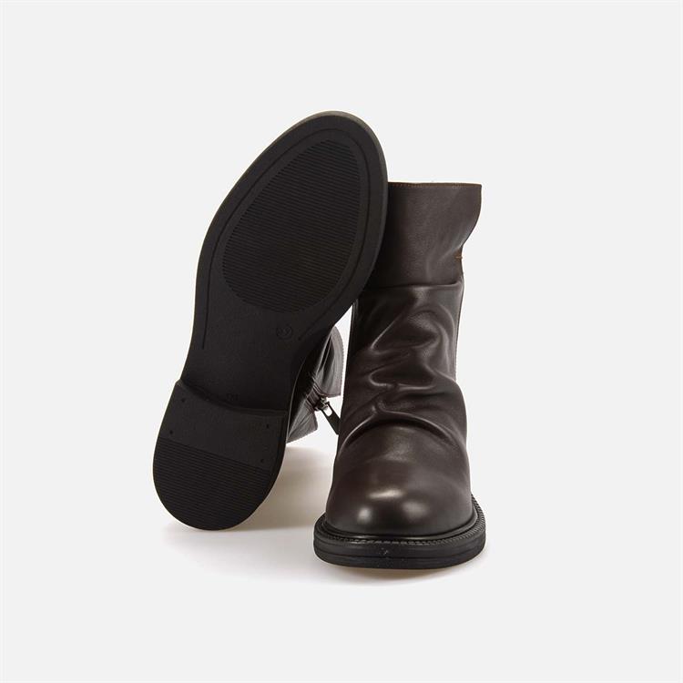 Kemal Tanca Kadın Hakiki Deri Kauçuk Taban Kahverengi Topuklu Bot 