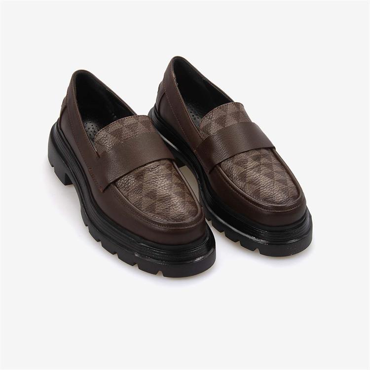 Kemal Tanca Hakiki Deri Kahverengi Günlük Kadın Ayakkabı T804