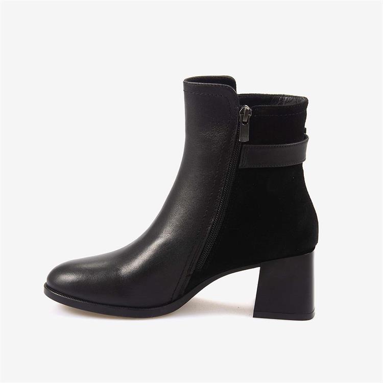 Kemal Tanca Hakiki Deri & Süet Kadın Topuklu Bot 24577