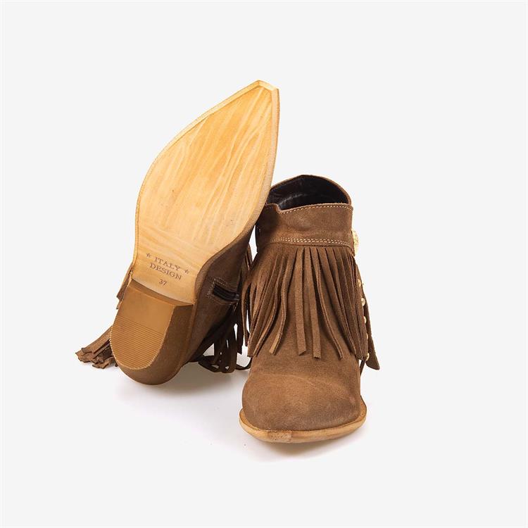 Kemal Tanca Hakiki Deri Süet Kadın Western Bot 26-102760K