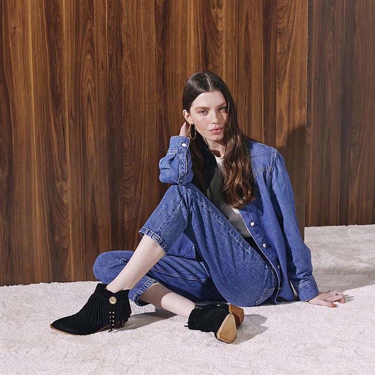 Kemal Tanca Hakiki Deri Süet Kadın Western Bot 26-102760K