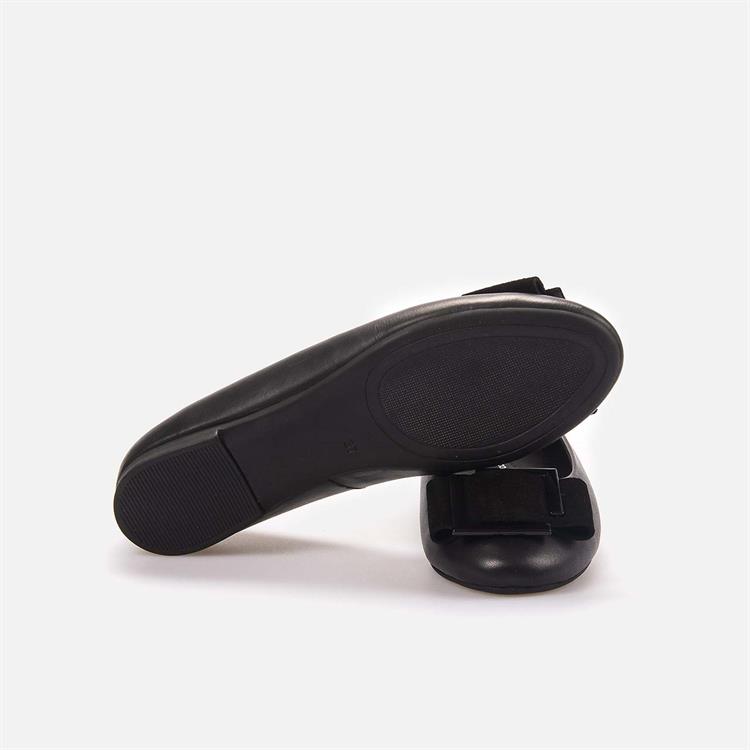 Kemal Tanca Kadın Hakiki Deri Tpu Taban Siyah Napa Babet 