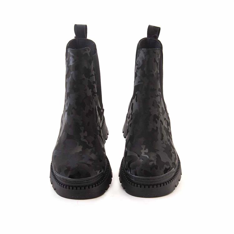 Kemal Tanca Kadın Hakiki Deri Poli Taban Siyah Kamuflaj Günlük Bot