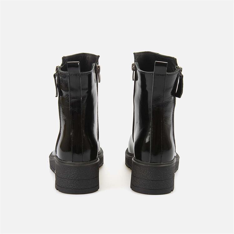 Kemal Tanca Kadın Rugan Kauçuk Taban Siyah Günlük Bot