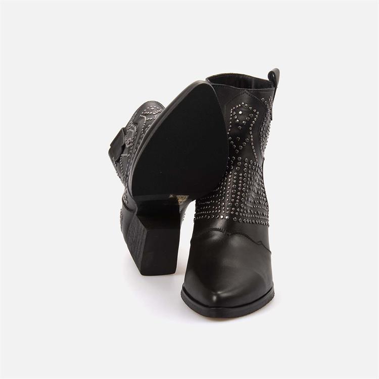 Kemal Tanca Kadın Hakiki Deri Termo Taban Siyah Western Bot 