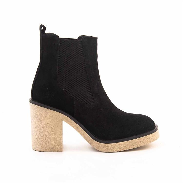 Kemal Tanca Kadın Hakiki Deri Kauçuk Taban Siyah Süet Günlük Bot