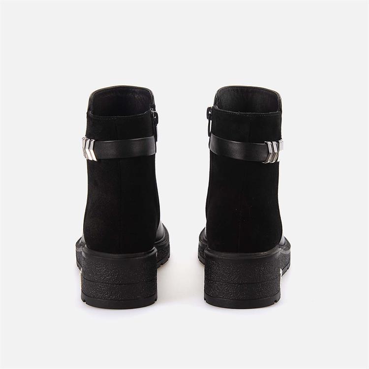 Kemal Tanca Kadın Hakiki Deri Kauçuk Taban Siyah Günlük Bot