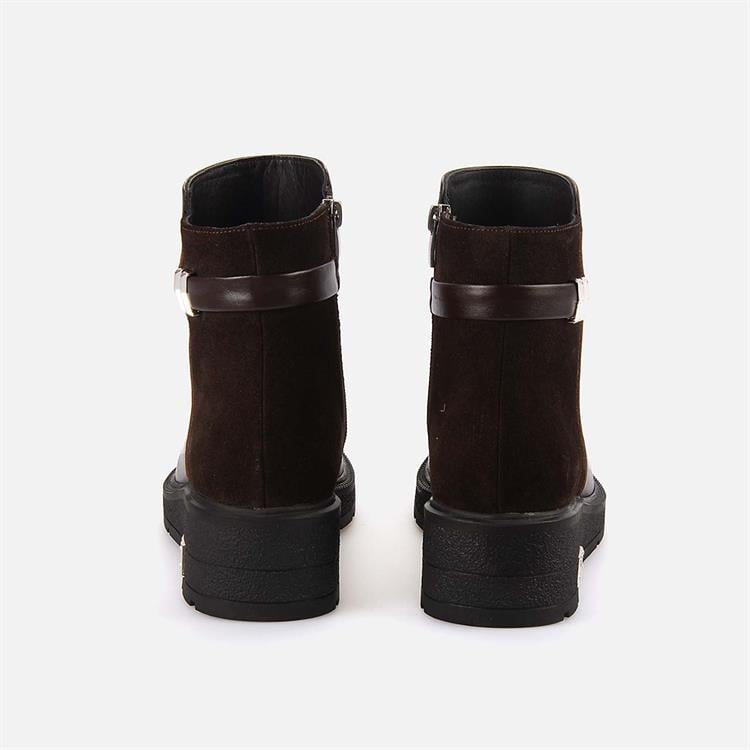 Kemal Tanca Kadın Hakiki Deri Kauçuk Taban Kahverengi Günlük Bot