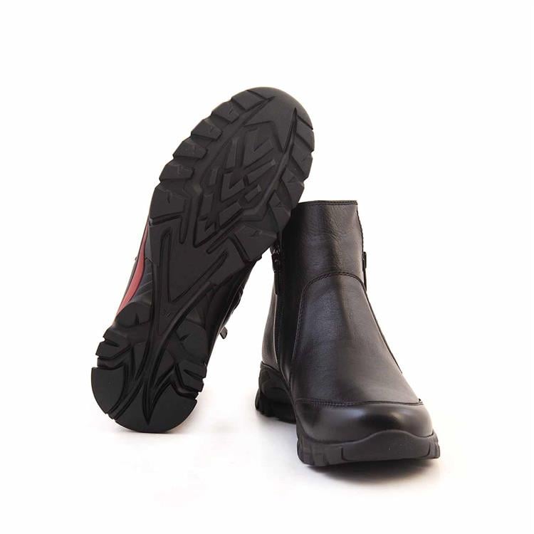 Kemal Tanca Kadın Hakiki Deri Kauçuk Taban Siyah Günlük Bot