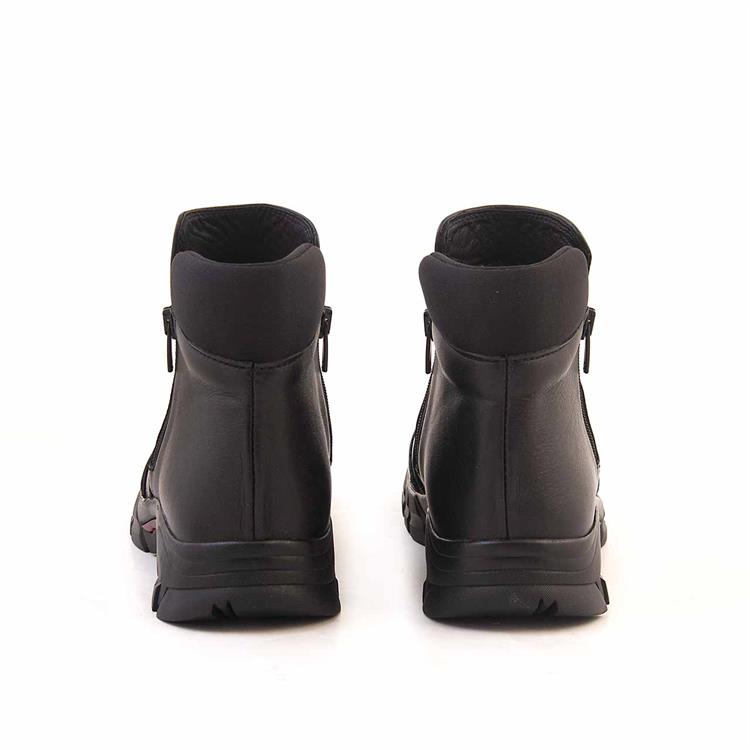 Kemal Tanca Kadın Hakiki Deri Kauçuk Taban Siyah Günlük Bot