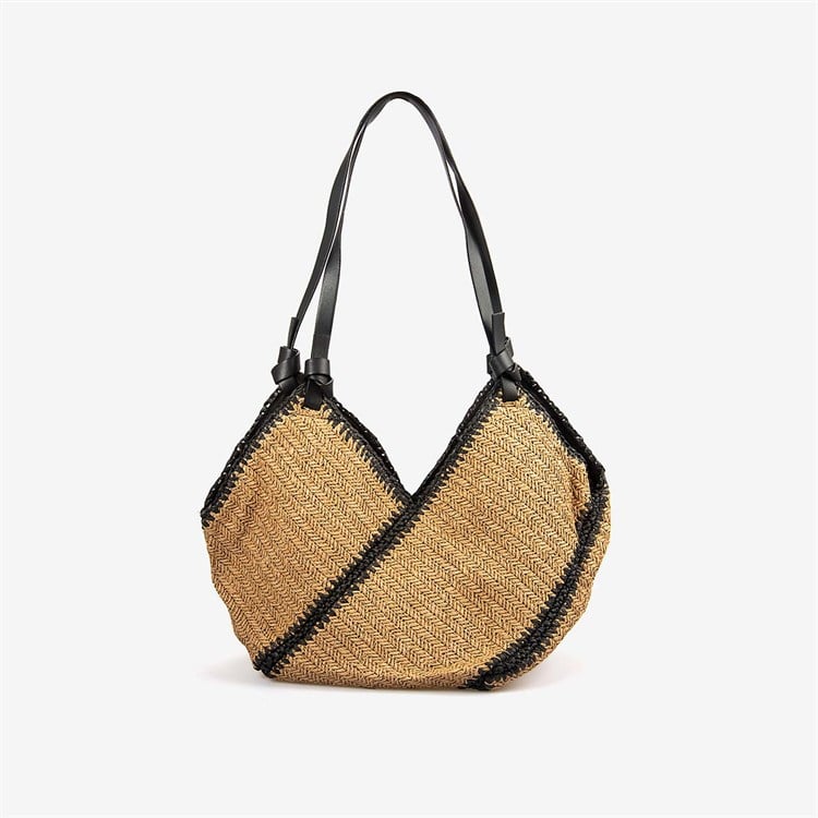 Kemal Tanca Kadın Camel Çıtçıtlı Mini Cepli Hasır Omuz Çantası NWC-1062