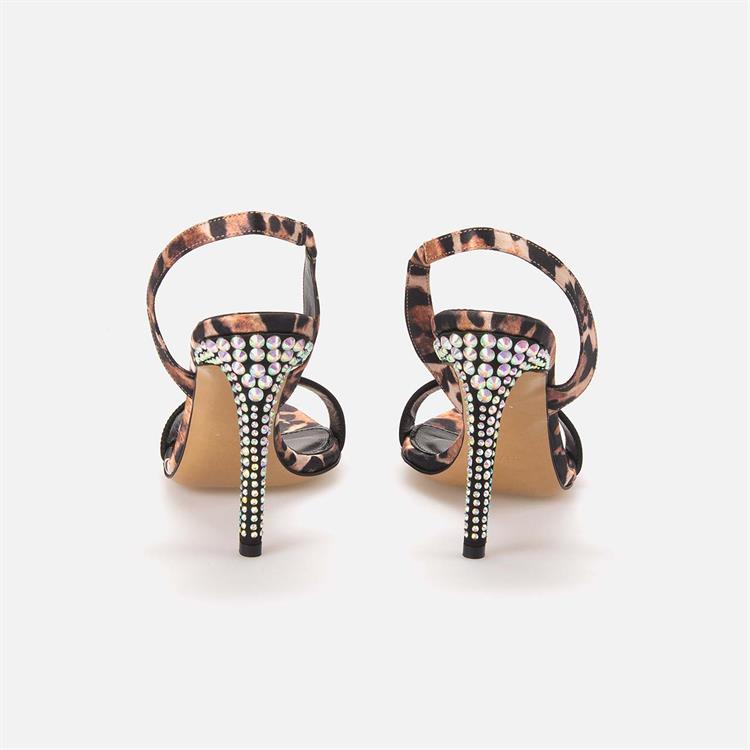 Kemal Tanca Kadın Saten Microlight Taban Leopar Gece & Abiye Ayakkabı