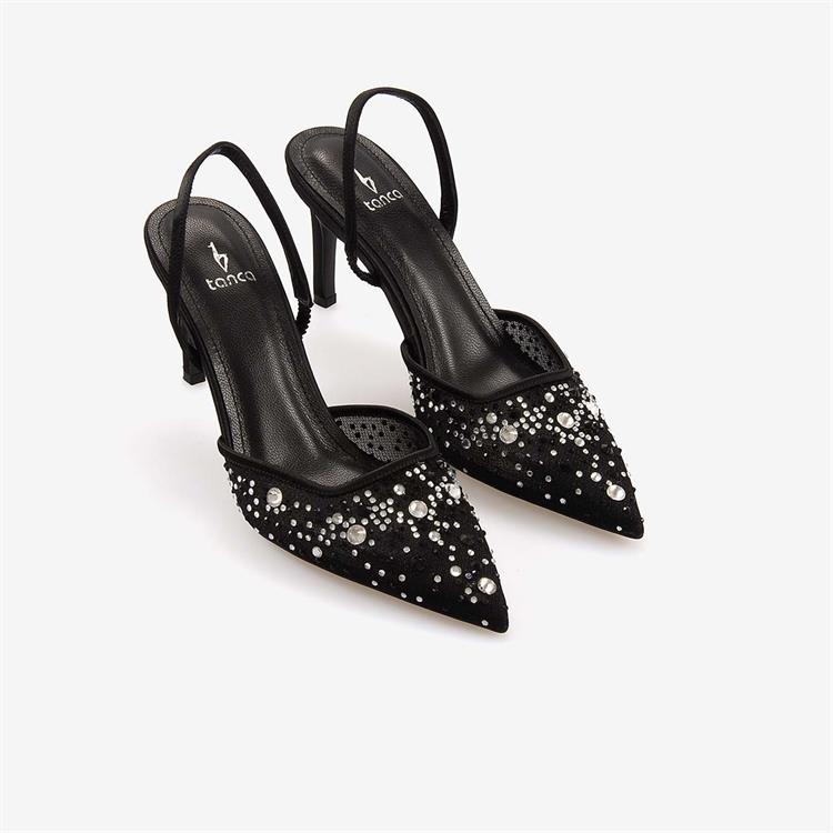 Kemal Tanca Kadın Gece & Abiye Siyah File Ayakkabı