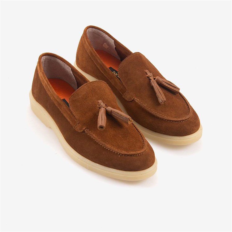 Kemal Tanca Kadın Kauçuk Tabanlı Süet Loafer 15001