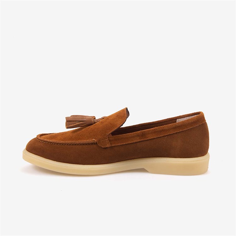 Kemal Tanca Kadın Kauçuk Tabanlı Süet Loafer 15001