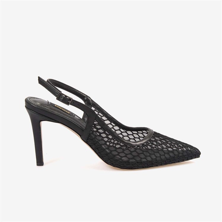 Kemal Tanca Kadın Neolit Taban Fileli Slingback 9,5cm İnce Topuklu Gece & Abiye Ayakkabı 1286