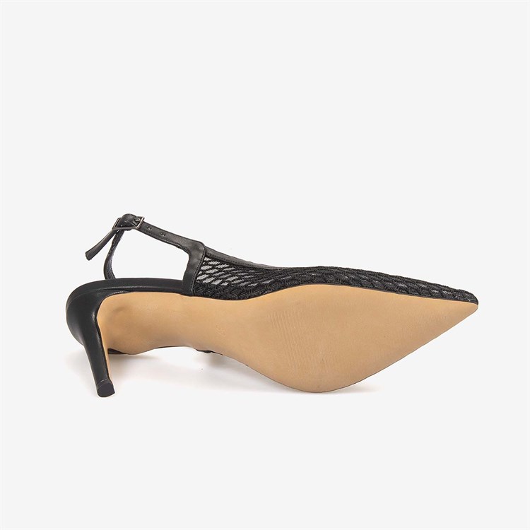 Kemal Tanca Kadın Neolit Taban Fileli Slingback 9,5cm İnce Topuklu Gece & Abiye Ayakkabı 1286