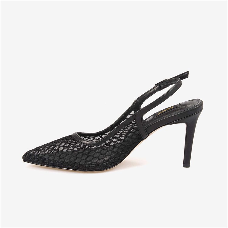 Kemal Tanca Kadın Neolit Taban Fileli Slingback 9,5cm İnce Topuklu Gece & Abiye Ayakkabı 1286