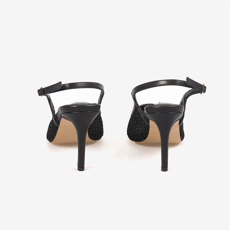 Kemal Tanca Kadın Neolit Taban Fileli Slingback 9,5cm İnce Topuklu Gece & Abiye Ayakkabı 1286