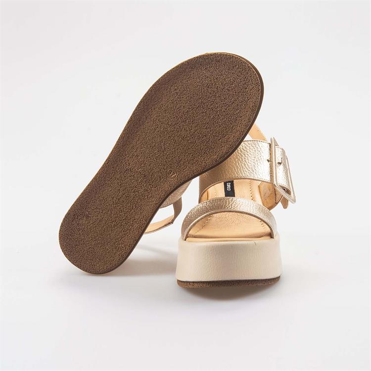 Kemal Tanca Kadın Hakiki Deri Poli Taban Altın Sarısı Sandalet 