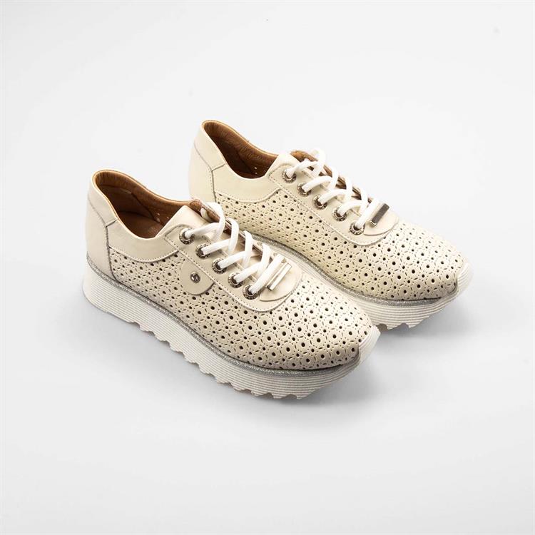 Kemal Tanca Kadın Hakiki Deri Eva Taban Bej Spor & Sneaker 
