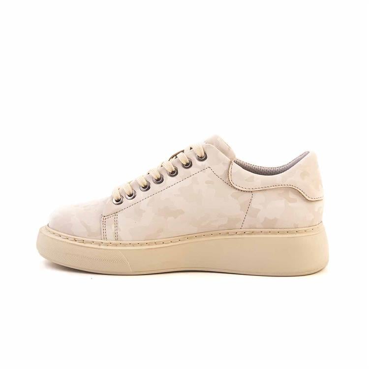 Kemal Tanca Kadın Rugan Deri Eva Taban Bej Kamuflaj Spor & Sneaker Ayakkabı