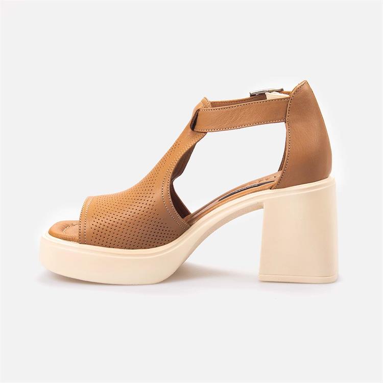 Kemal Tanca Kadın Hakiki Deri Poli Taban Taba Topuklu Sandalet