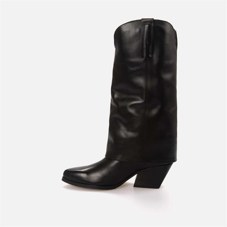 Kemal Tanca Kadın Hakiki Deri Termo Taban Siyah Western Bot Çizme