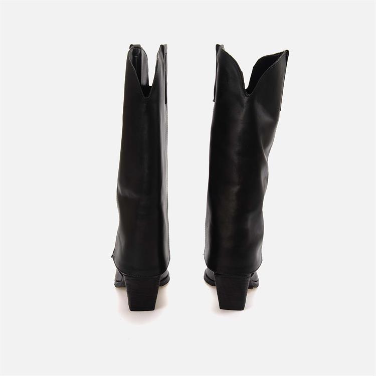 Kemal Tanca Kadın Hakiki Deri Termo Taban Siyah Western Bot Çizme