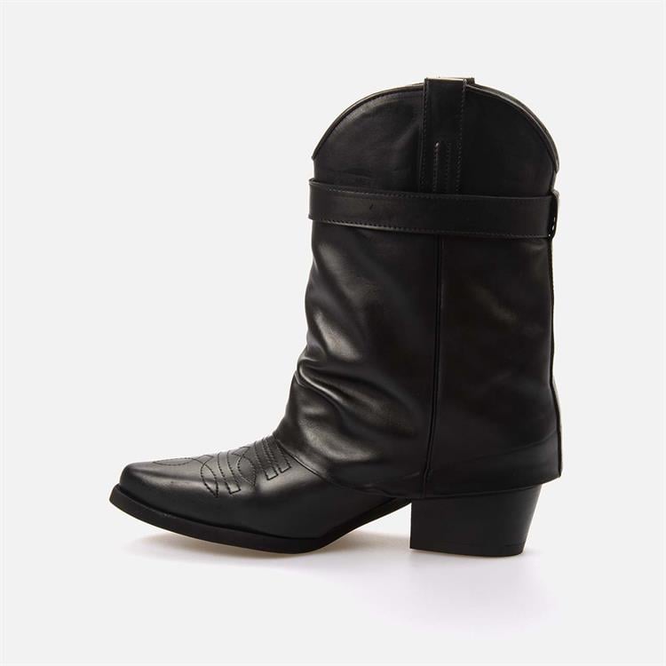 Kemal Tanca Kadın Hakiki Deri Termo Taban Siyah Günlük Çizme