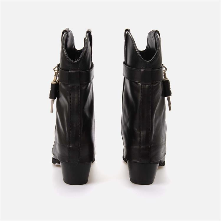 Kemal Tanca Kadın Hakiki Deri Termo Taban Siyah Günlük Çizme