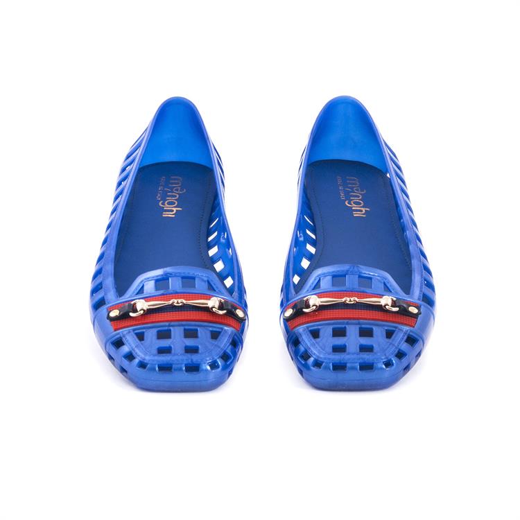 Menghi Kadın Pvc Pvc Taban Mavi Babet Ayakkabı