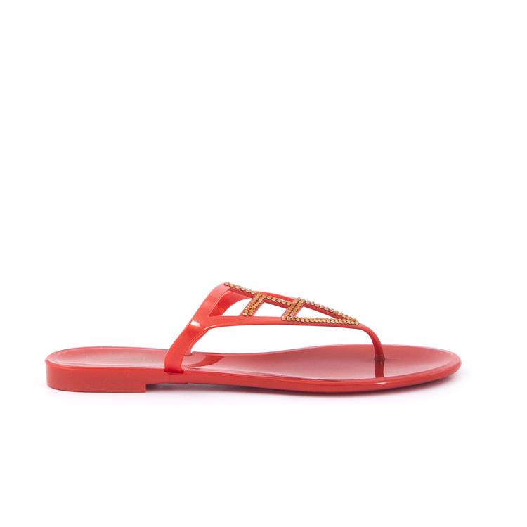 Menghi Kadın Pvc Pvc Taban Kırmızı Terlik Terlik