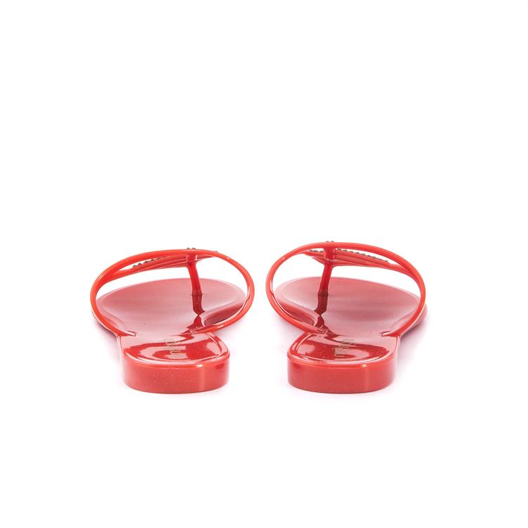 Menghi Kadın Pvc Pvc Taban Kırmızı Terlik Terlik