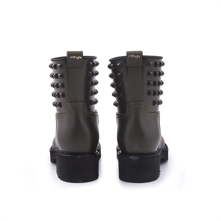 Menghi Kadın Vegan Kauçuk Taban Haki Yağmur Botu 