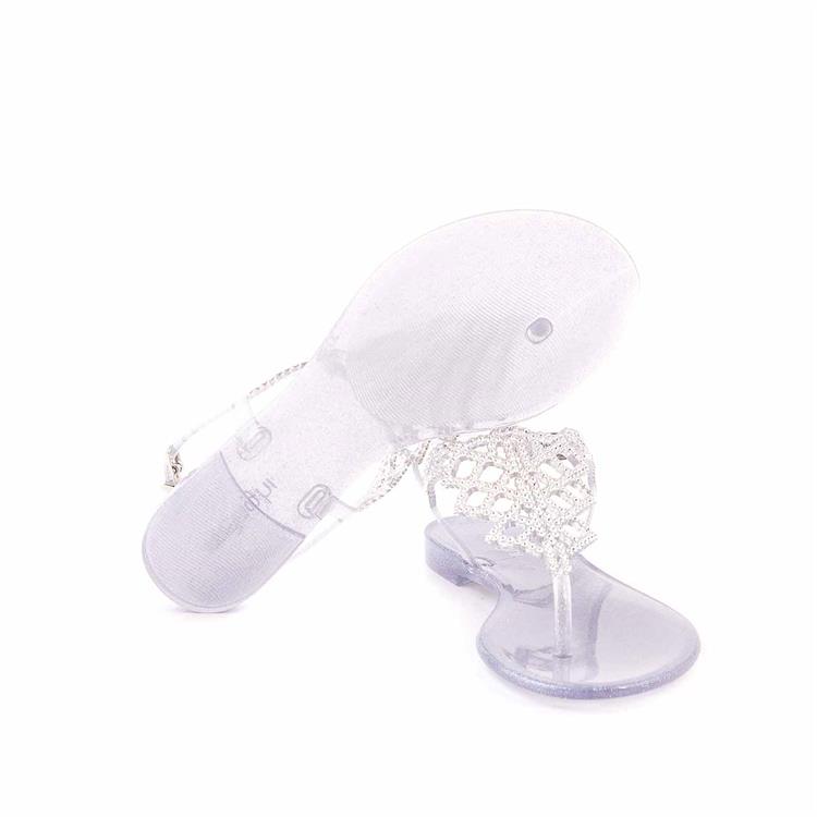 Menghi Kadın Pvc Pvc Taban Glitter Argento Sandalet 