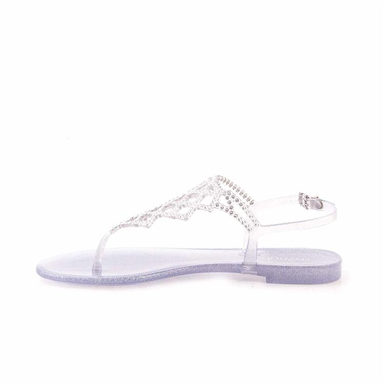 Menghi Kadın Pvc Pvc Taban Glitter Argento Sandalet 