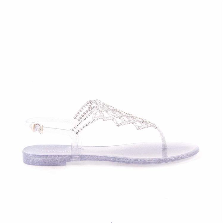 Menghi Kadın Pvc Pvc Taban Glitter Argento Sandalet 