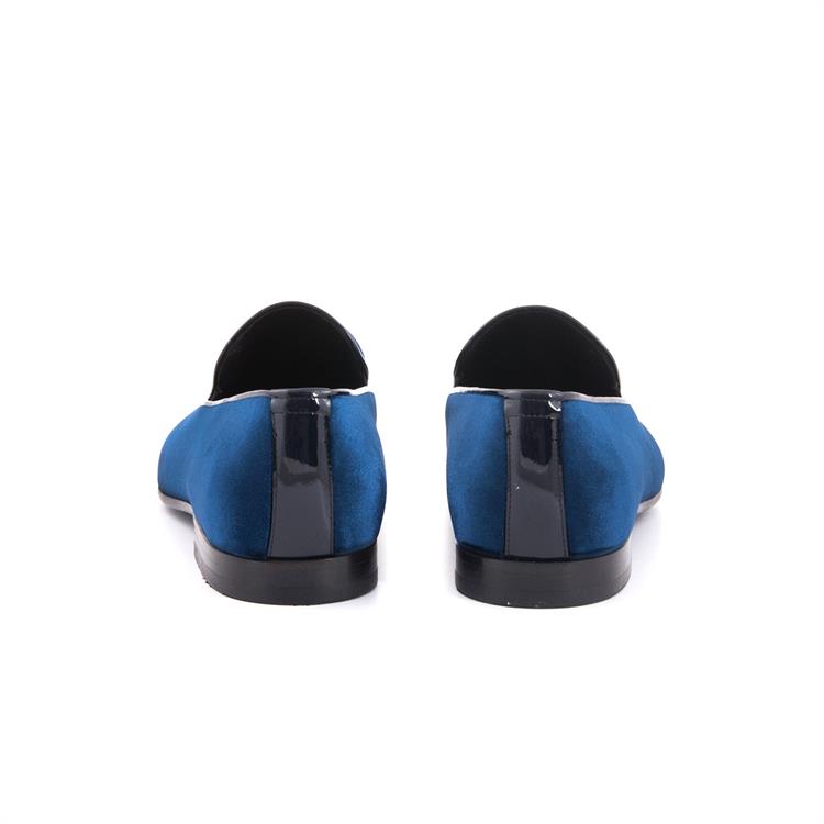 Mocassini Erkek Kadife Kösele Taban Lacivert Klasik Ayakkabı