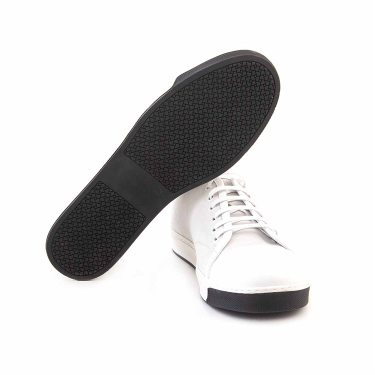 Mocassini Erkek Hakiki Deri Kauçuk Taban Beyaz Süet Spor & Sneaker Ayakkabı