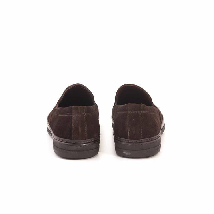 Mocassini Erkek Hakiki Deri Kauçuk Taban Kahverengi Süet Günlük Ayakkabı